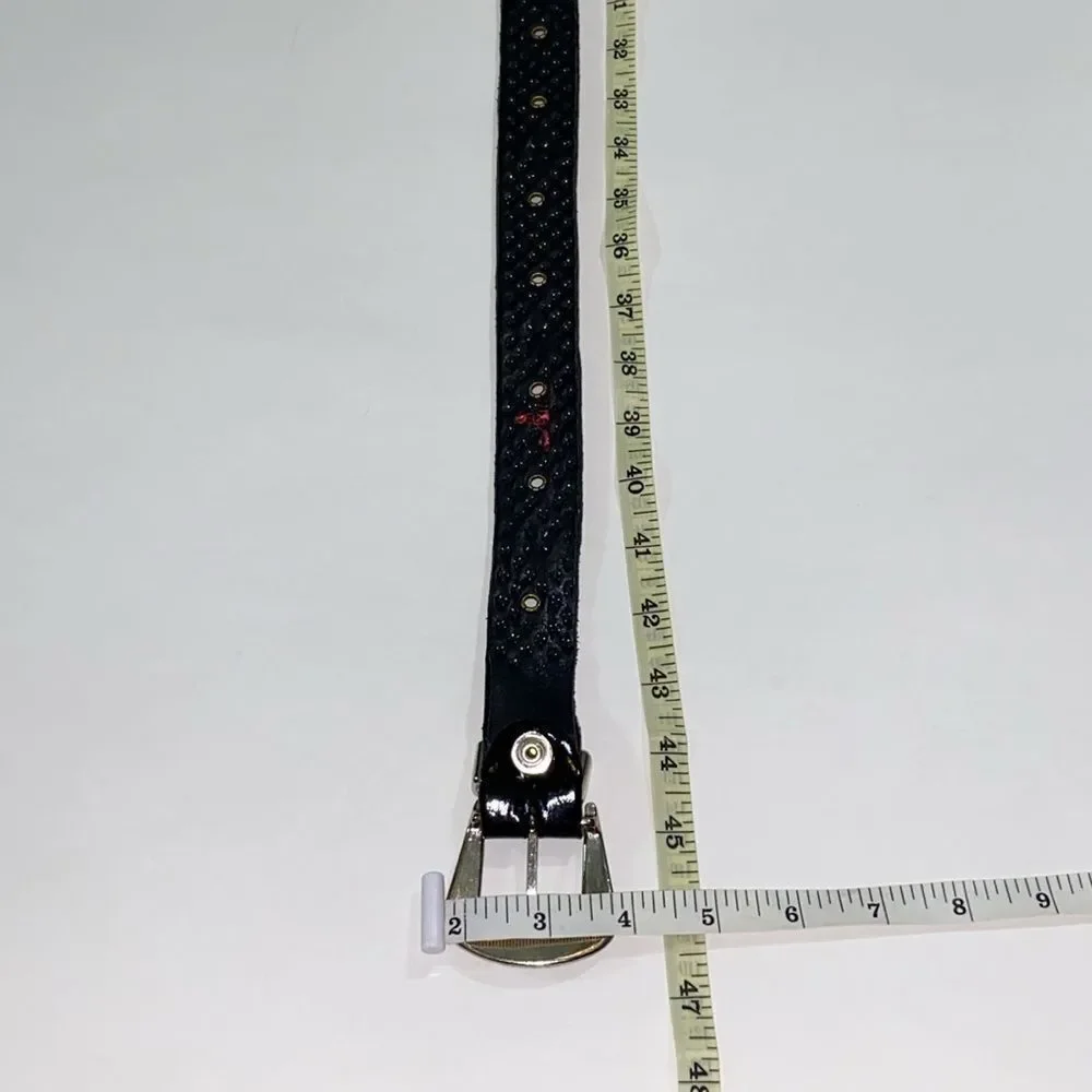 Japanese Y2K Punk Crystal Studded Black and Gold Belt Unisex One Size